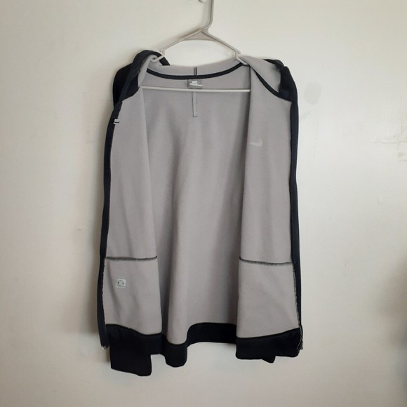 Nike Full Zip Hoodie Men XXL Black Fleece Lined Sweatshirt Vintage SOLD ON MERCA - Picture 5 of 10